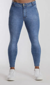 Calça Jeans Azul Lavanderia Bolso Faca Premium 5% de elastano