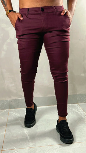 Calça alfaiataria Marsala bolso faca 5% de elastano