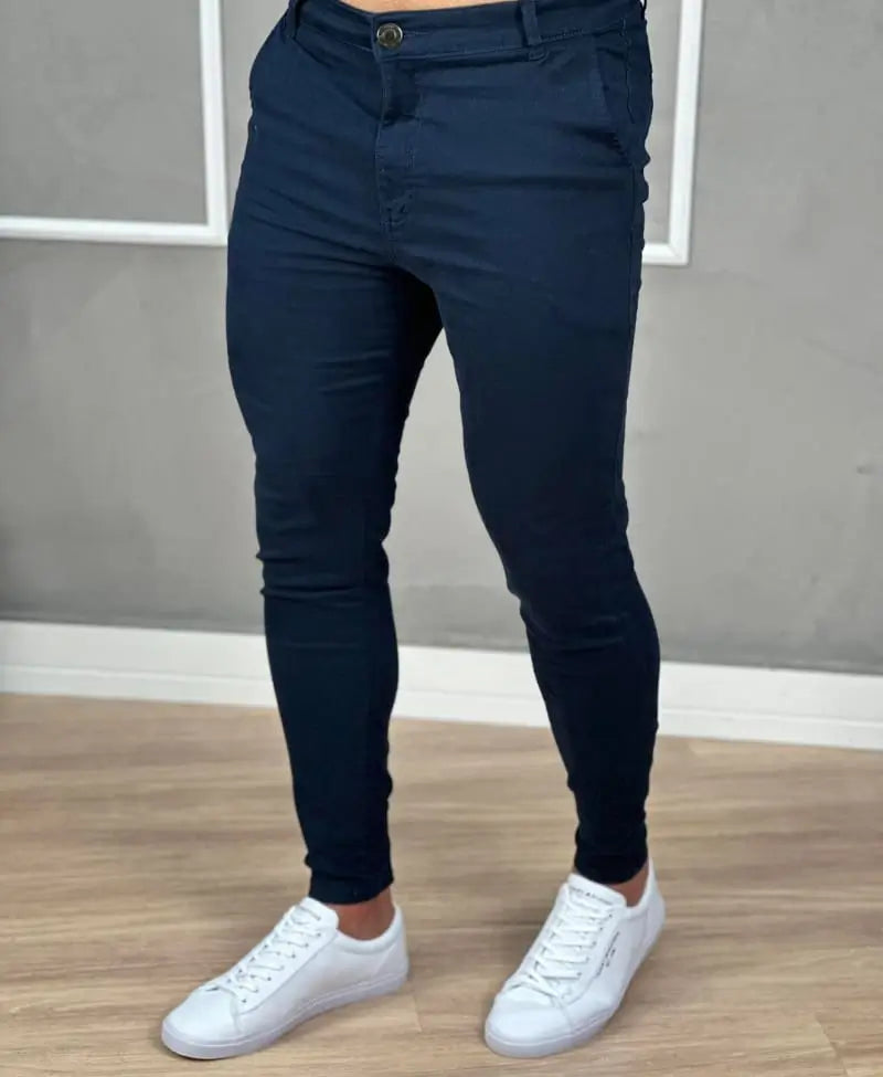 Calça alfaiataria Azul Noite bolso faca  jeans 5% de elastano