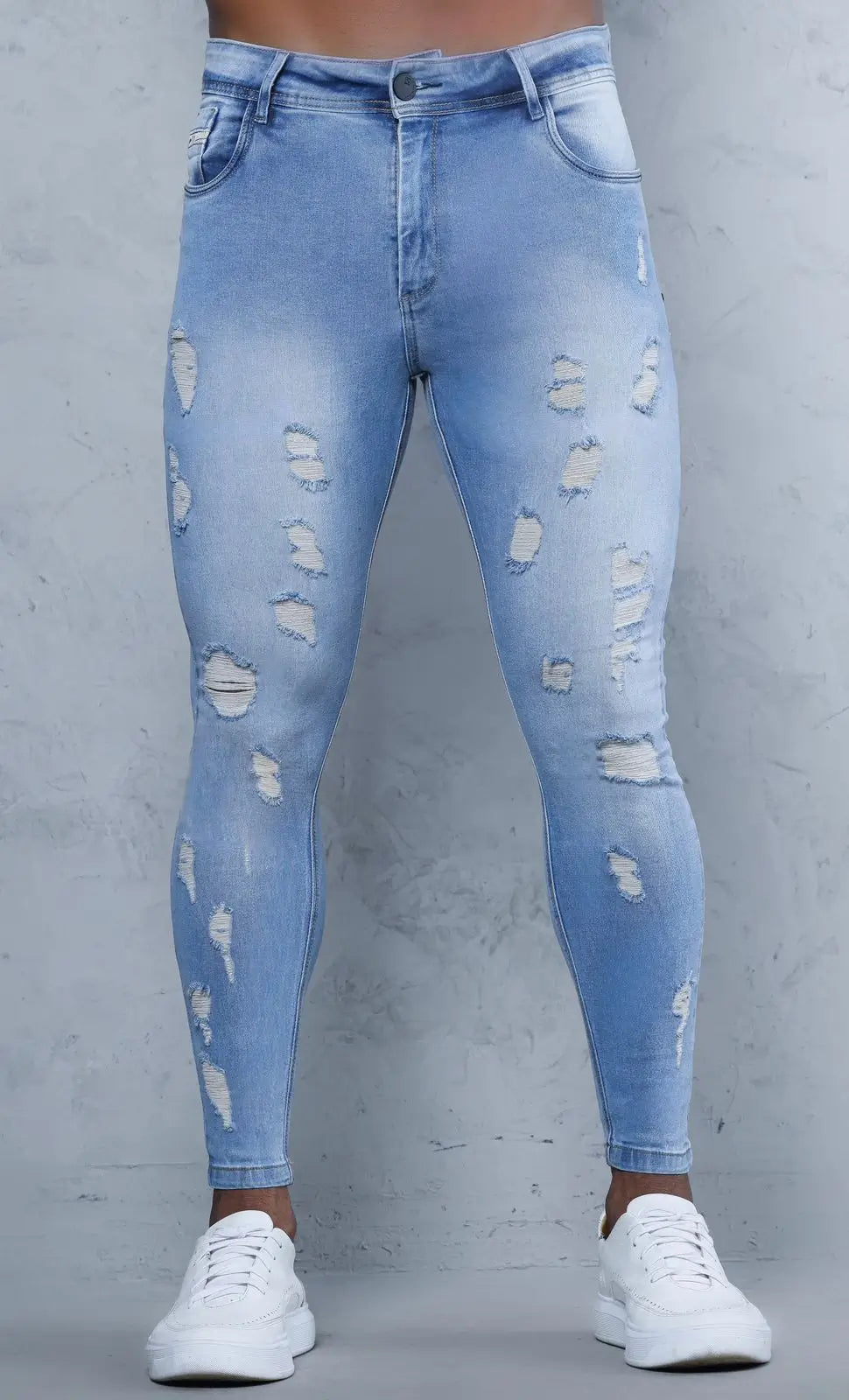 Calça Jeans Azul Lavanderia SKY Destroyer Premium 5% de elastano